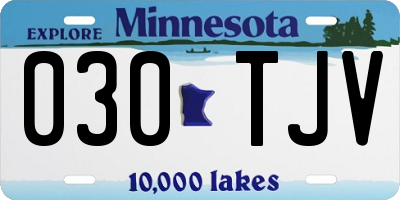 MN license plate 030TJV