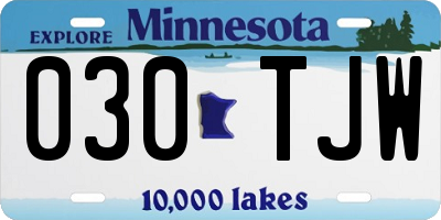 MN license plate 030TJW
