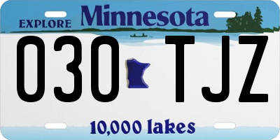 MN license plate 030TJZ