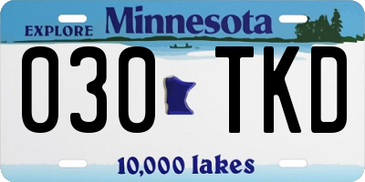 MN license plate 030TKD