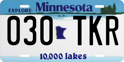 MN license plate 030TKR