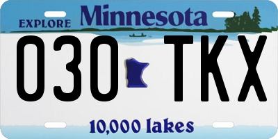 MN license plate 030TKX