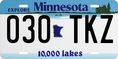 MN license plate 030TKZ