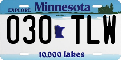 MN license plate 030TLW