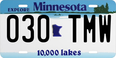 MN license plate 030TMW