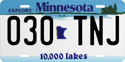 MN license plate 030TNJ