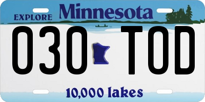 MN license plate 030TOD