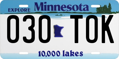 MN license plate 030TOK