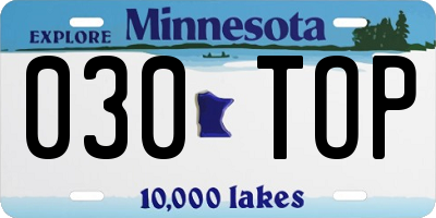 MN license plate 030TOP
