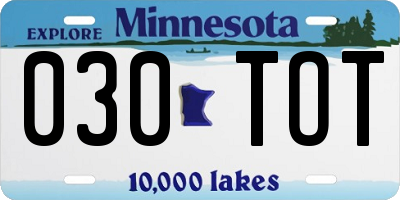 MN license plate 030TOT