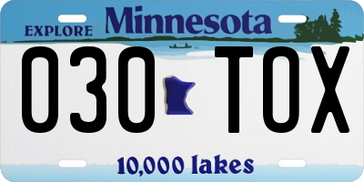 MN license plate 030TOX