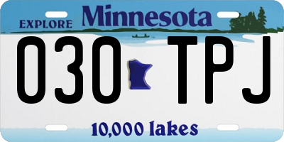 MN license plate 030TPJ