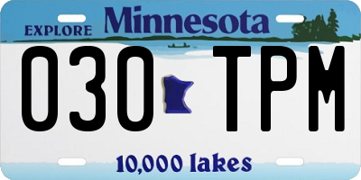 MN license plate 030TPM