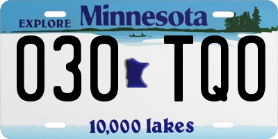 MN license plate 030TQO