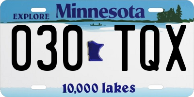 MN license plate 030TQX