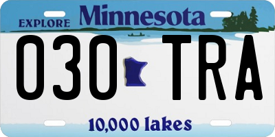 MN license plate 030TRA