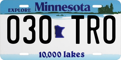 MN license plate 030TRO