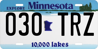 MN license plate 030TRZ