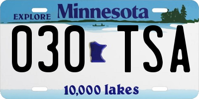 MN license plate 030TSA