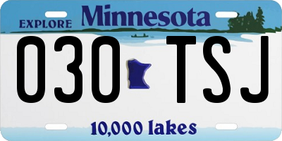 MN license plate 030TSJ