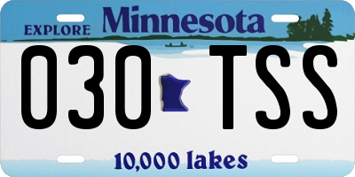MN license plate 030TSS