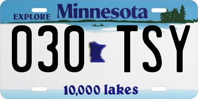 MN license plate 030TSY