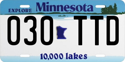 MN license plate 030TTD