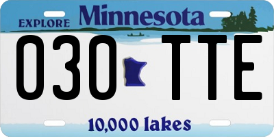 MN license plate 030TTE