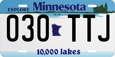 MN license plate 030TTJ