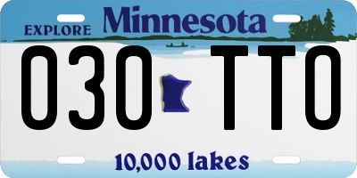 MN license plate 030TTO