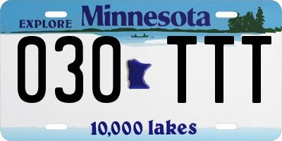 MN license plate 030TTT