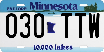 MN license plate 030TTW