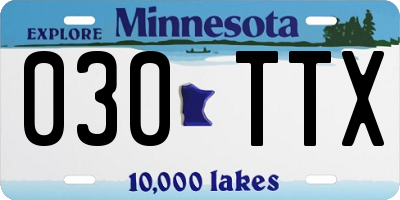 MN license plate 030TTX