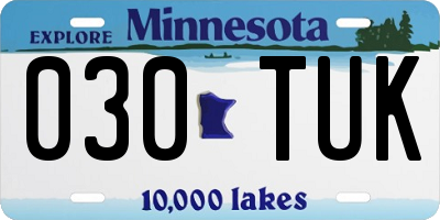 MN license plate 030TUK