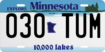 MN license plate 030TUM
