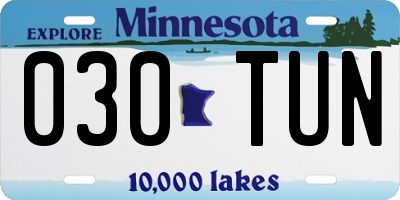 MN license plate 030TUN