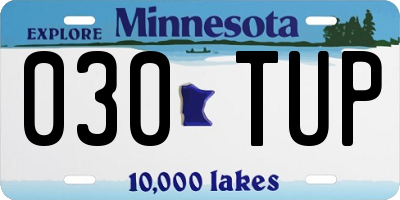 MN license plate 030TUP