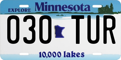 MN license plate 030TUR