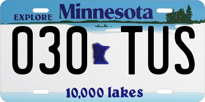 MN license plate 030TUS