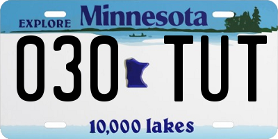 MN license plate 030TUT