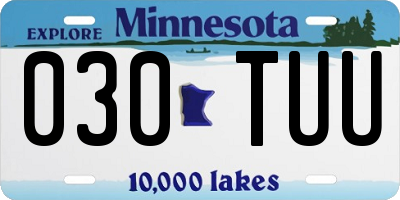 MN license plate 030TUU