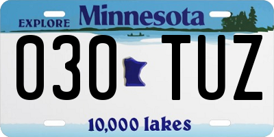 MN license plate 030TUZ