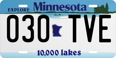 MN license plate 030TVE