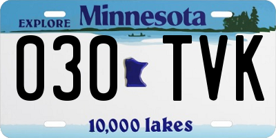 MN license plate 030TVK