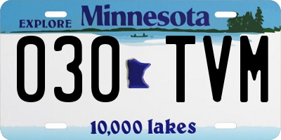 MN license plate 030TVM