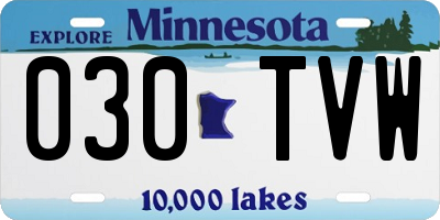 MN license plate 030TVW
