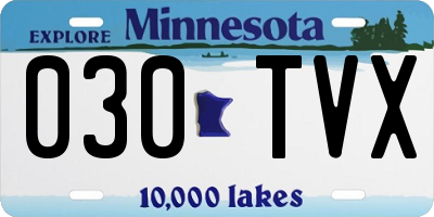 MN license plate 030TVX