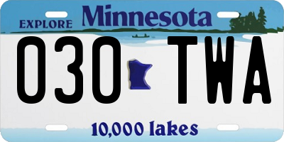 MN license plate 030TWA