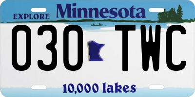 MN license plate 030TWC