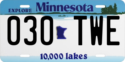MN license plate 030TWE